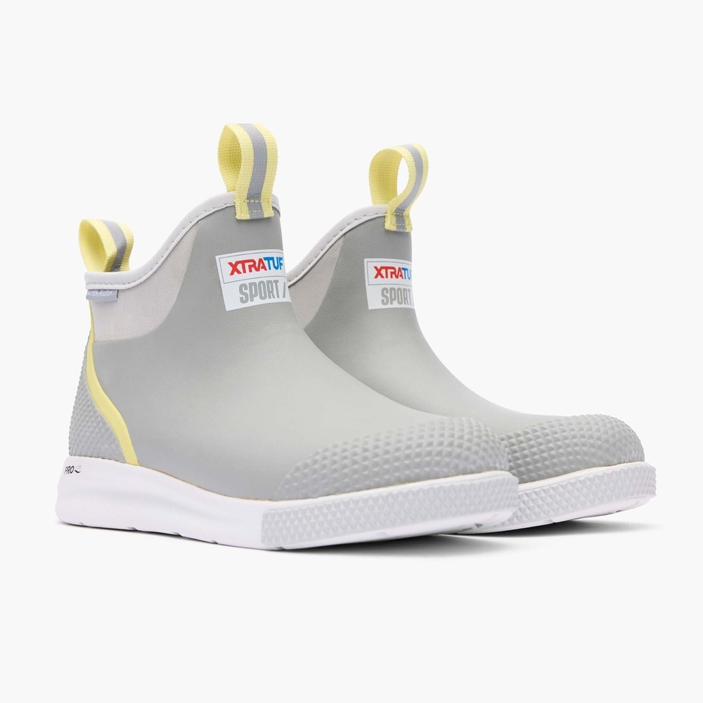 Women's Size 10 XTRATUF 6" ADB Sport Grey Yellow Ankle Deck Boots  NEW